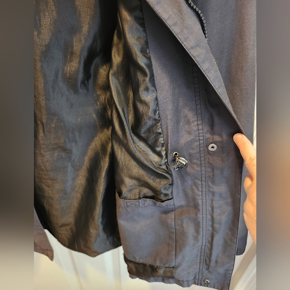 Utex Black Hooded Utility Jacket with Drawstring Waist - Picture 6 of 10